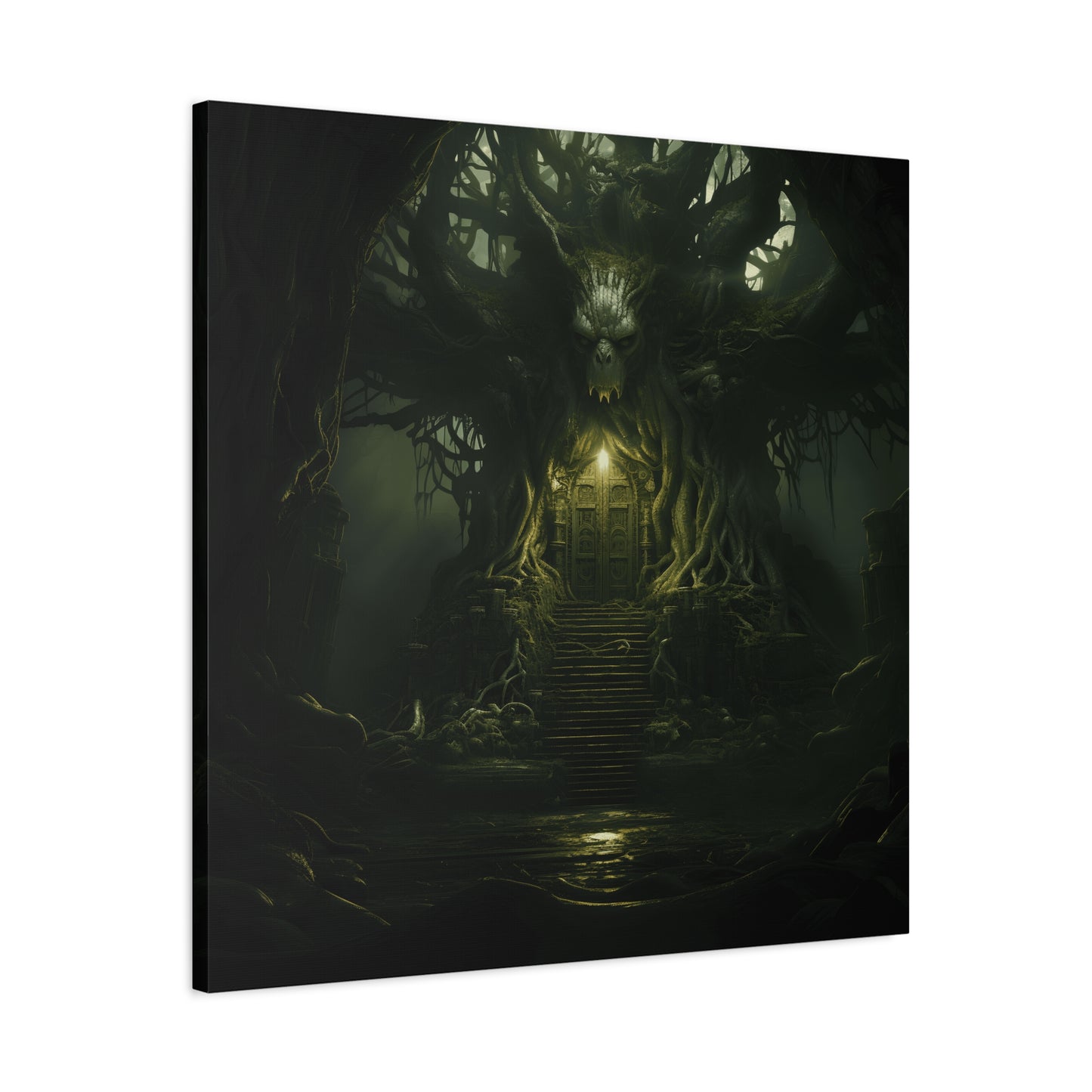 Mystical Forest Canvas Wall Art, Fantasy Decor, Enchanted Home, Gift for Nature Lovers, Dark Aesthetic Room Decor, Gothic Artwork
