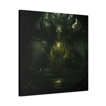 Mystical Forest Canvas Wall Art, Fantasy Decor, Enchanted Home, Gift for Nature Lovers, Dark Aesthetic Room Decor, Gothic Artwork
