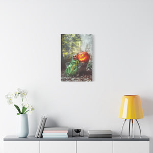 Spooky Halloween Canvas Art, Halloween Decor, Wall Art, Frightening Artwork, Fall Decorations, Pumpkin Queen