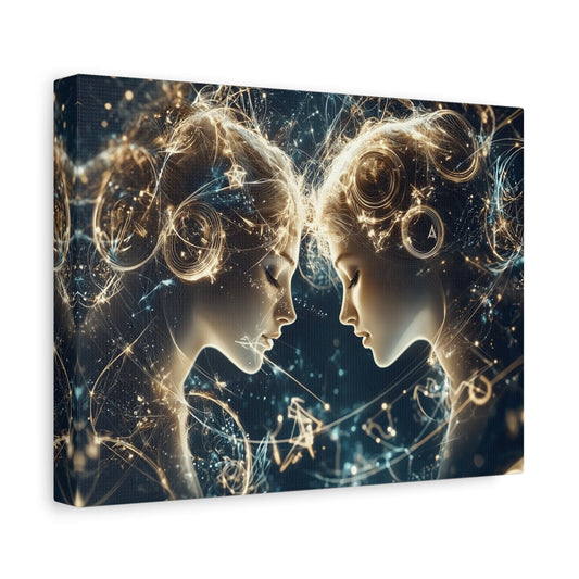 Celestial Gemini Canvas Print, Cosmic Art, Home Decor, Gift for Her, Astrology Wall Art, Unique Artwork, Gallery Wall