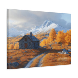 Autumn Landscape Canvas Wall Art, Cozy Home Decor, Nature Print for Living Room, Gift for Art Lovers, Rustic Fall Artwork