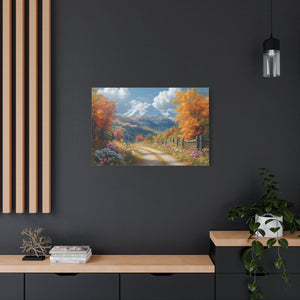 Nature-Inspired Stretched Canvas Art, Scenic Autumn Landscape Wall Decor, Home Decoration, Gift for Nature Lovers, Nostalgic Art