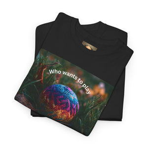 Playful Unisex Heavy Cotton Tee featuring humorous hacky sack graphic, perfect for casual wear.