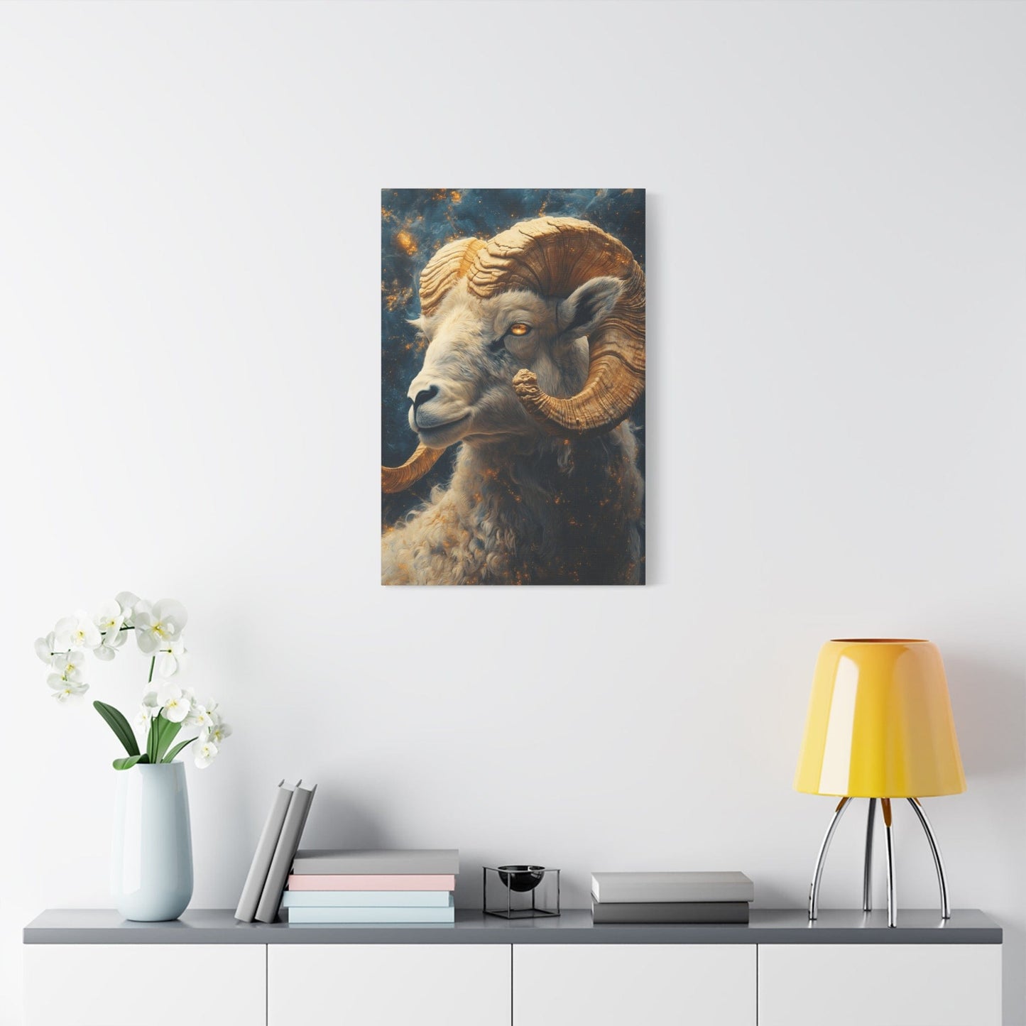 Ram Portrait Matte Canvas Wall Art, Animal Decor for Home, Rustic Wall Decor, Gift for Animal Lovers, Unique Birthday Gift