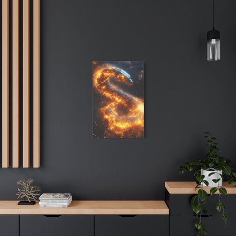 Canvas Wall Art: Fiery Serpent Design, Home Decor, Unique Gift, Fantasy Art, Living Room Wall Decor, Dragon Artwork