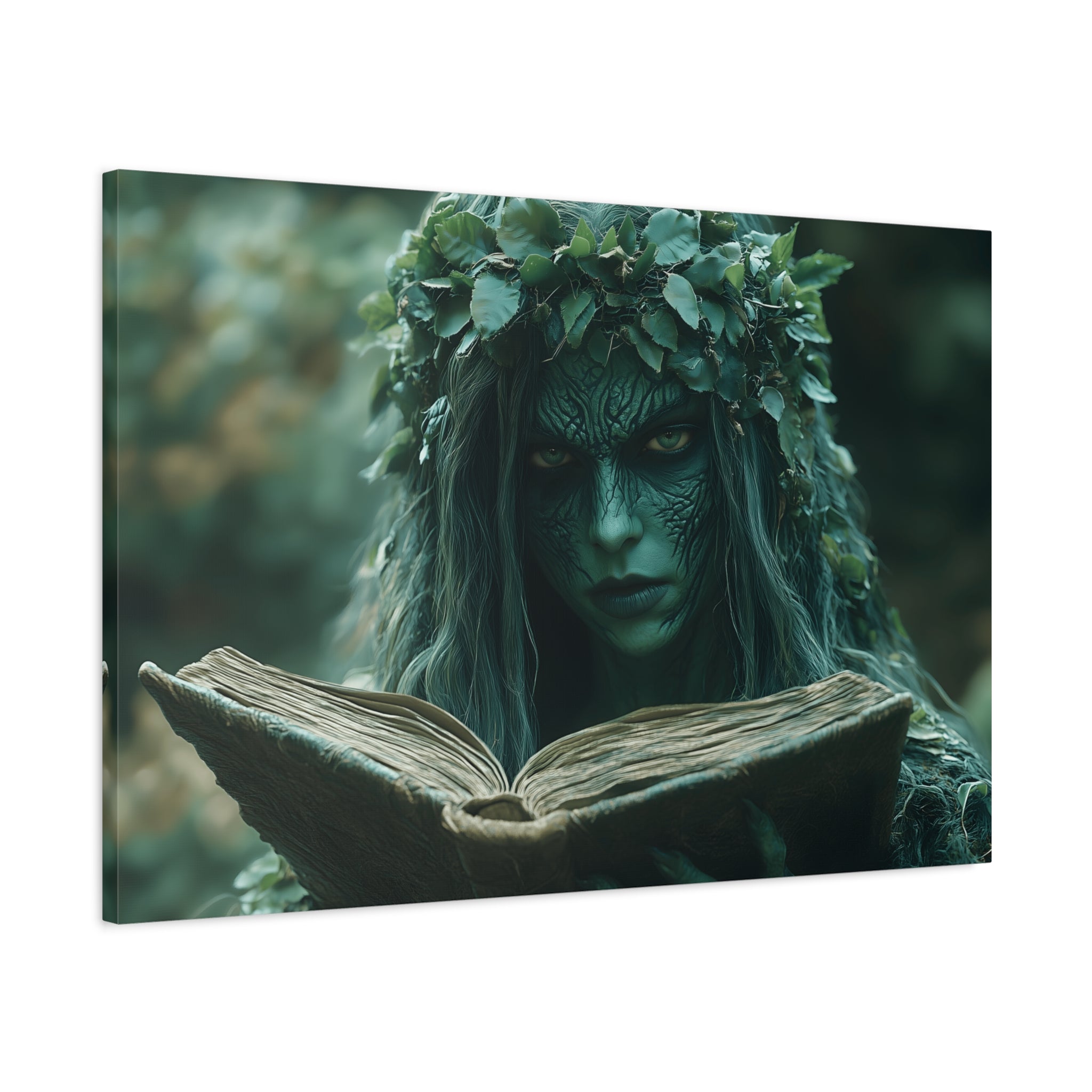 Forest Goddess Art Canvas Wall Décor, Nature Lover Gift, Boho Home Decoration, Fantasy Artwork, Unique Gift Idea