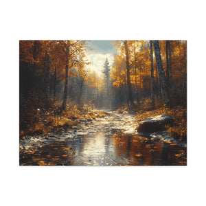 Autumn Landscape Canvas Wall Art, Cozy Fall Decor, Nature Print for Home, Rustic Living Room Artwork, Gift for Nature Lovers
