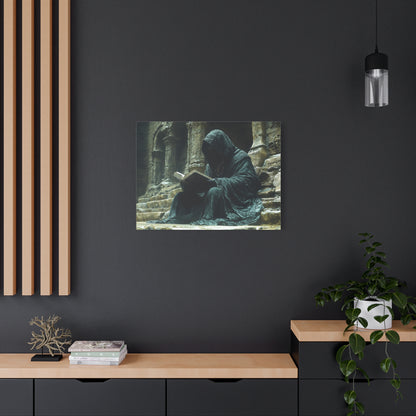 Mystical Monk Stretched Canvas Art, Dark Fantasy Wall Decor, Esoteric Home Decor, Unique Gifts for Art Lovers, Spiritual Artwork