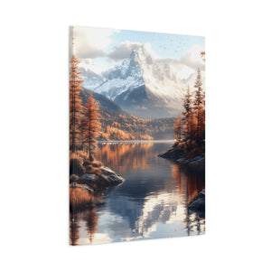 Serene Landscape Canvas Art, Nature Decor, Wall Art Print, Mountain Scene, Autumn Home Decoration