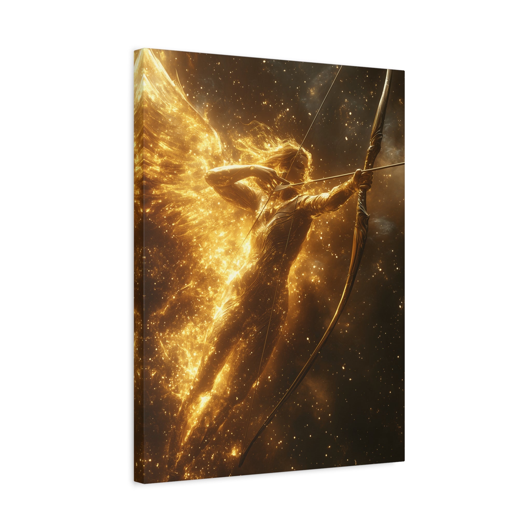 Golden Archer Canvas Print, Celestial Wall Art, Inspirational Home Decor, Rustic Gift, Fantasy Artwork