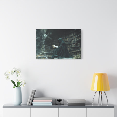 Mystical Reading Wall Art, Canvas Print for Book Lovers, Cozy Home Decor, Fantasy Artwork, Perfect Gift for Readers