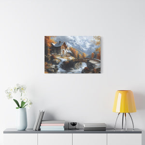 Autumn Landscape Canvas Art Print, Rustic Home Decor, Wall Artwork, Gift for Nature Lovers, Cozy Cabin Vibe, Fall Decor