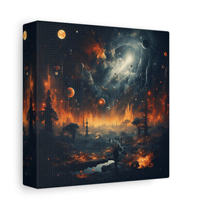Cosmic Landscape Canvas Wall Art, Galaxy Decor, Space-Themed Home Decor, Starry Night Artwork