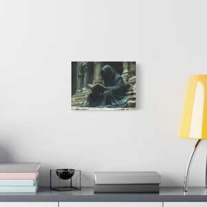 Mystical Monk Stretched Canvas Art, Dark Fantasy Wall Decor, Esoteric Home Decor, Unique Gifts for Art Lovers, Spiritual Artwork