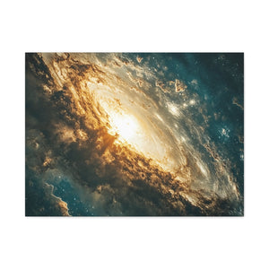 Abstract galaxy wall art matte canvas print with celestial cosmic design for home décor and space lovers