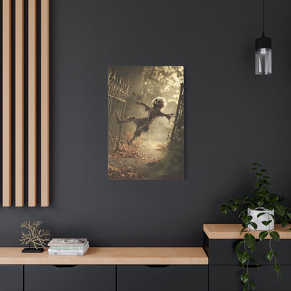 Halloween Skeleton Canvas Wall Art, Spooky Home Decor, Ghoulish Gift, Autumn Decoration, Creepy Wall Hanging