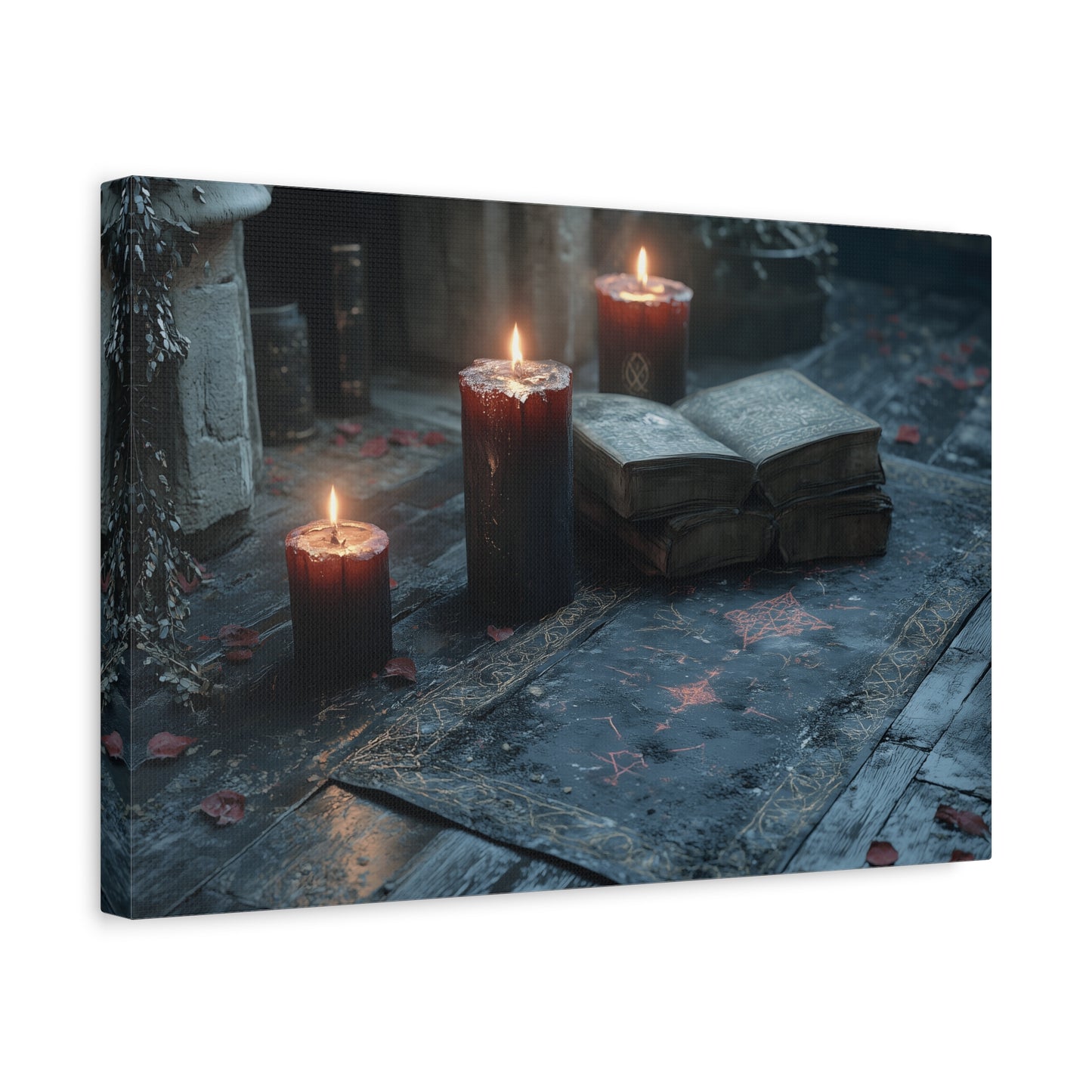Mystical Candlelit Canvas Art, Gothic Home Decor, Witchy Wall Art, Dark Aesthetic Print, Spiritual Living Room Artwork