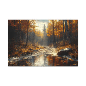 Autumn Landscape Canvas Wall Art, Cozy Fall Decor, Nature Print for Home, Rustic Living Room Artwork, Gift for Nature Lovers