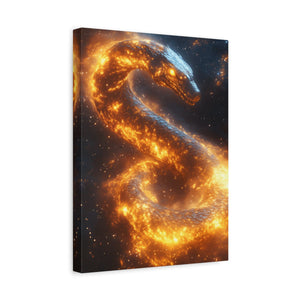 Canvas Wall Art: Fiery Serpent Design, Home Decor, Unique Gift, Fantasy Art, Living Room Wall Decor, Dragon Artwork