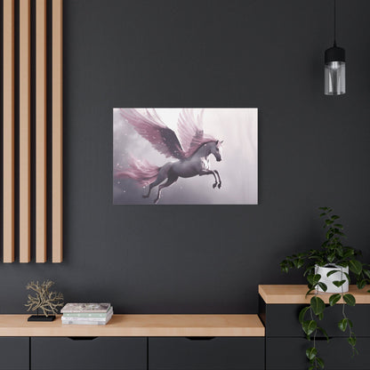 Fantasy Winged Horse Canvas Wall Art, Magical Home Décor, Gift for Horse Lovers, Fairy Tale Art, Dreamy Artwork