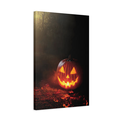 Halloween Pumpkin Canvas Art Print, Spooky Wall Decor, Fall Home Decoration, Halloween Party Decoration, Pumpkin Artwork