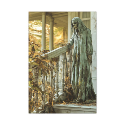 Spooky Gothic Canvas Art, Halloween Decor, Haunted House Wall Art, Creepy Home Decor, Dark Aesthetic