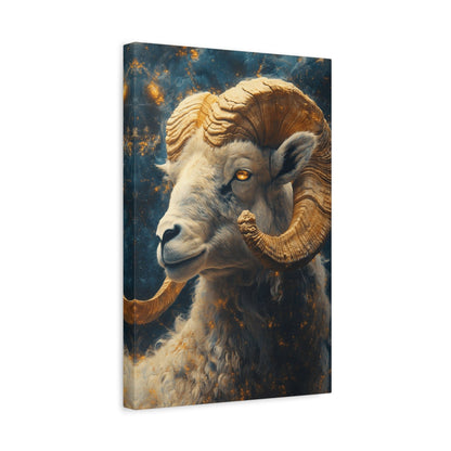 Ram Portrait Matte Canvas Wall Art, Animal Decor for Home, Rustic Wall Decor, Gift for Animal Lovers, Unique Birthday Gift