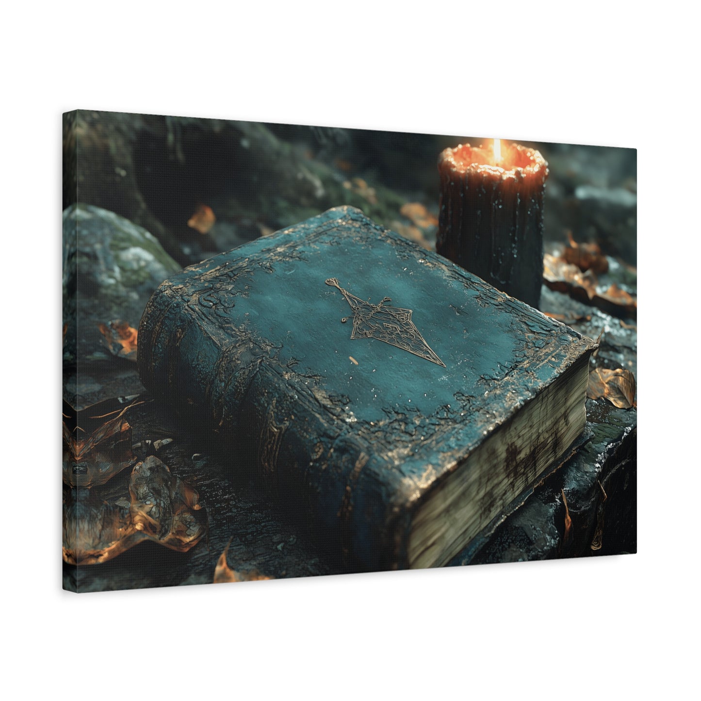 Mystical Canvas Art Print, Wall Decor for Wizardry Lovers, Fantasy Room Decoration, Gift for Bookworm, Gothic Home Accent