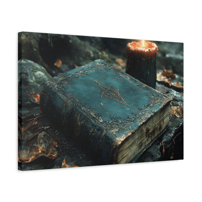 Mystical Canvas Art Print, Wall Decor for Wizardry Lovers, Fantasy Room Decoration, Gift for Bookworm, Gothic Home Accent