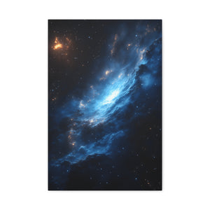 Cosmic Blue Matte Canvas Art Print, Astral Galaxy Wall Decor, Home Office Artwork, Celestial Gift, Space Lover Decor