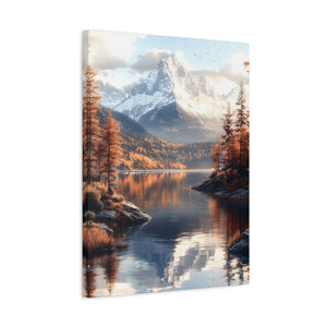 Serene Landscape Canvas Art, Nature Decor, Wall Art Print, Mountain Scene, Autumn Home Decoration