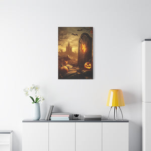Halloween Canvas Art Print, Spooky Decor for Fall, Haunted House Wall Art, Perfect for Halloween, Autumn Decorations
