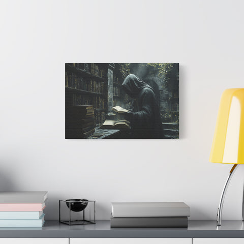 Mysterious Library Canvas Print, Dark Academia Wall Art, Book Lover Gift, Gothic Home Decor, Reading Nook Decoration, Unique Wall Art