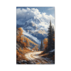 Stretched Canvas Wall Art, Scenic Mountain Landscape, Home Décor, Nature Wall Hanging, Autumn Vibes