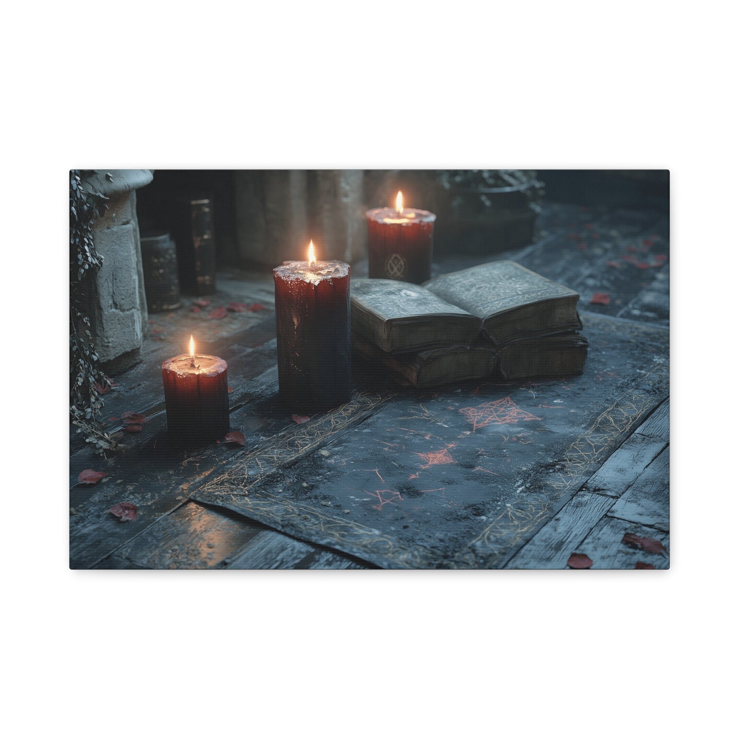 Mystical Candlelit Canvas Art, Gothic Home Decor, Witchy Wall Art, Dark Aesthetic Print, Spiritual Living Room Artwork