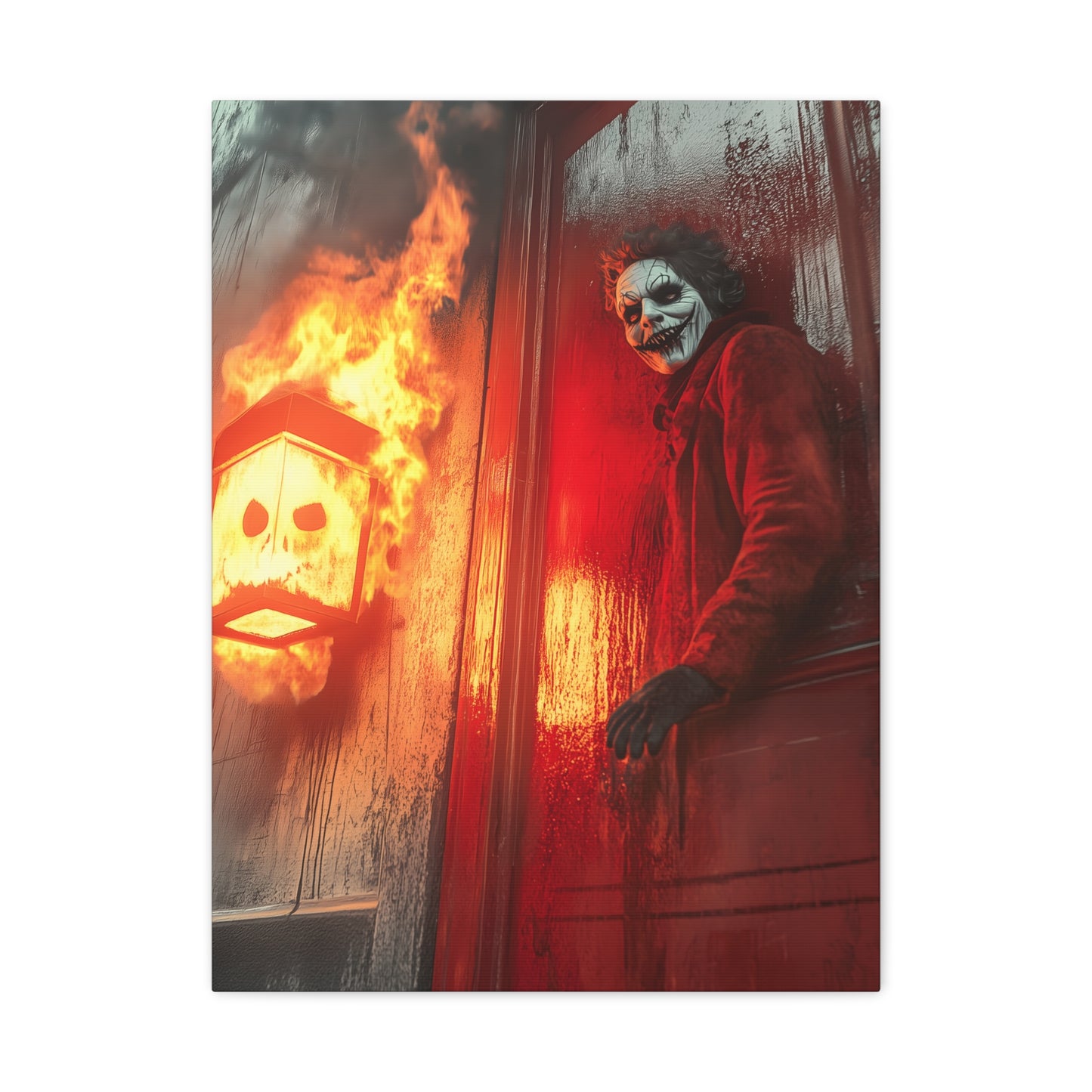 Halloween Horror Art Print, Spooky Home Decor, Creepy Wall Art, Unique Gift for Haunted House Lovers, Matte Canvas Artwork