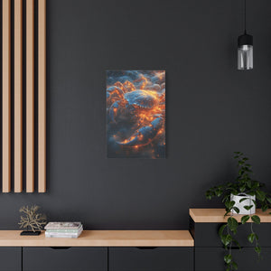 Glowing Crab Art Canvas, Ocean Decor, Coastal Wall Art, Nautical Gift, Unique Home Decoration, Crab Lover's Wall Art