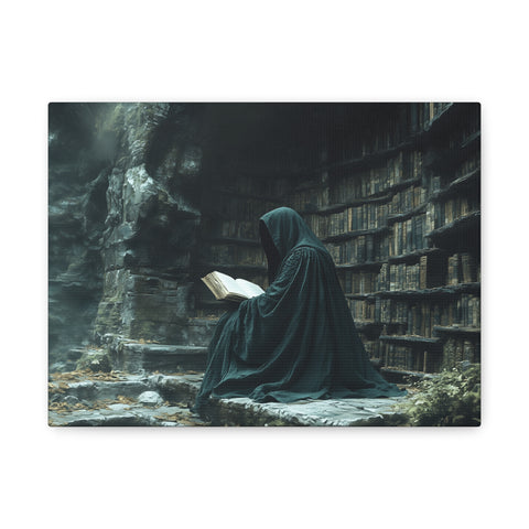 Mystical Reading Wall Art, Canvas Print for Book Lovers, Cozy Home Decor, Fantasy Artwork, Perfect Gift for Readers