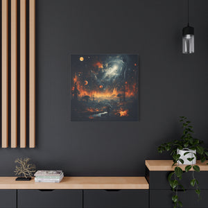 Cosmic Landscape Canvas Wall Art, Galaxy Decor, Space-Themed Home Decor, Starry Night Artwork