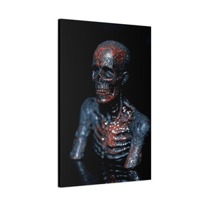 Stretched Canvas Art Print, Gothic Skeleton Wall Decor, Macabre Home Aesthetic, Halloween Wall Art, Dark Artwork for Spooky Vibes