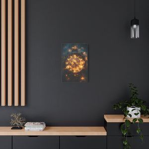 Ethereal Clock Canvas Wall Art, Timeless Décor, Night Sky Art, Galactic Home Décor