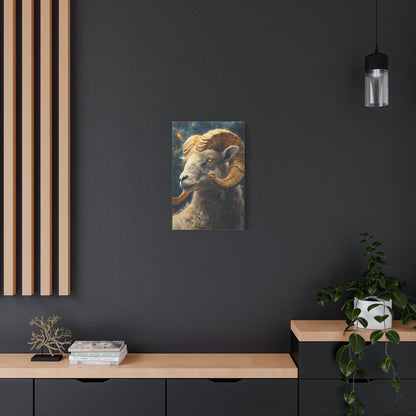 Ram Portrait Matte Canvas Wall Art, Animal Decor for Home, Rustic Wall Decor, Gift for Animal Lovers, Unique Birthday Gift