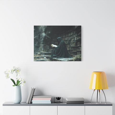 Mystical Reading Wall Art, Canvas Print for Book Lovers, Cozy Home Decor, Fantasy Artwork, Perfect Gift for Readers