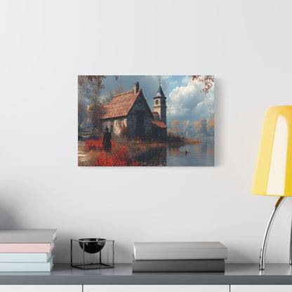 Rustic Art Canvas, Wall Decor, Home Decoration, Cozy Living Room, Nature Scene, Ideal for Holidays