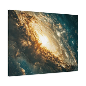 Abstract galaxy wall art matte canvas print with celestial cosmic design for home décor and space lovers