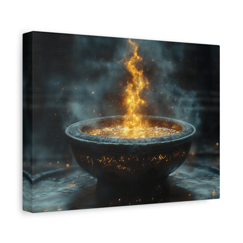 Mystical Fire Canvas Art, Home Decor, Aura Wall Art, Gift for Nature Lovers, Fantasy Room Decoration