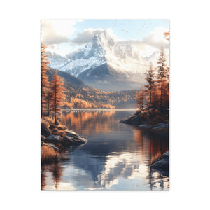Serene Landscape Canvas Art, Nature Decor, Wall Art Print, Mountain Scene, Autumn Home Decoration