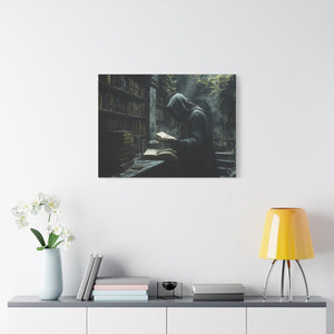Mysterious Library Canvas Print, Dark Academia Wall Art, Book Lover Gift, Gothic Home Decor, Reading Nook Decoration, Unique Wall Art