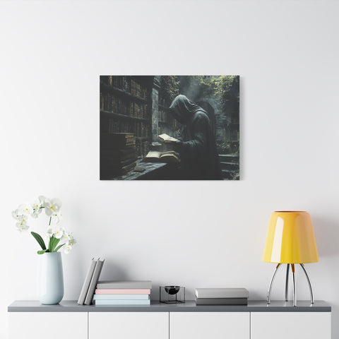 Mysterious Library Canvas Print, Dark Academia Wall Art, Book Lover Gift, Gothic Home Decor, Reading Nook Decoration, Unique Wall Art