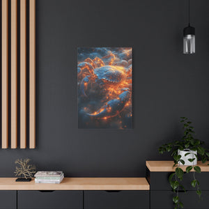 Glowing Crab Art Canvas, Ocean Decor, Coastal Wall Art, Nautical Gift, Unique Home Decoration, Crab Lover's Wall Art